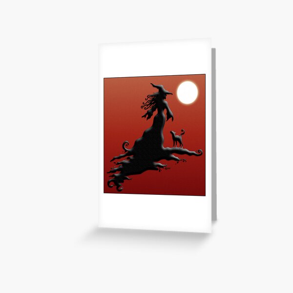 Witch's Silhouette - Prints and Cards Greeting Card