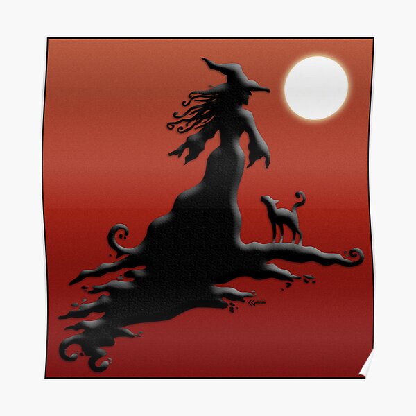 Witch's Silhouette - Prints and Cards Poster