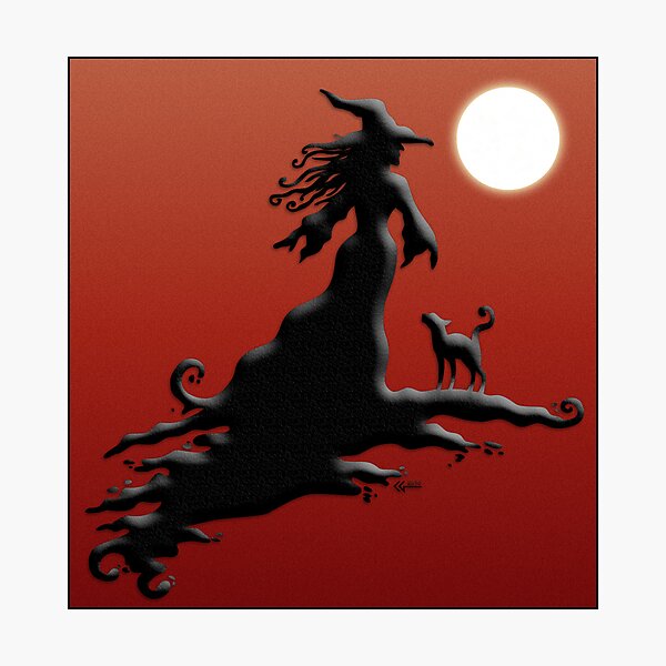 Witch's Silhouette - Prints and Cards Photographic Print