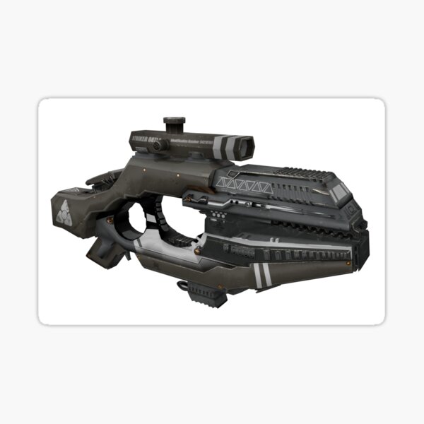 Halo Gun Stickers Redbubble - terran machine gun roblox