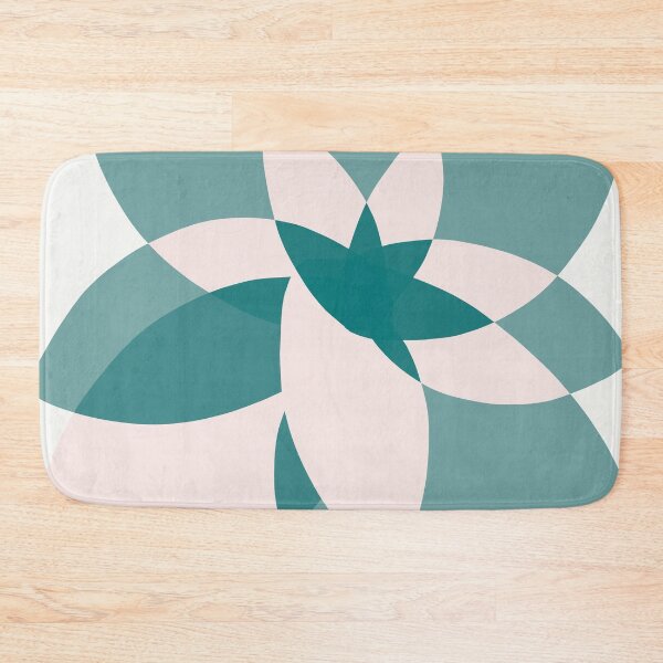 Item preview, Abstract graphic bloom in teal and pale rose designed and sold by BlertaDK.
