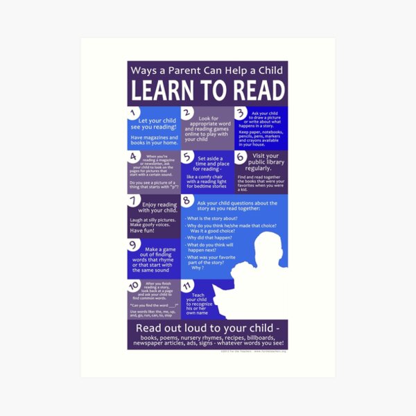 Ways a Parent Can Help a Child Learn to Read Art Print