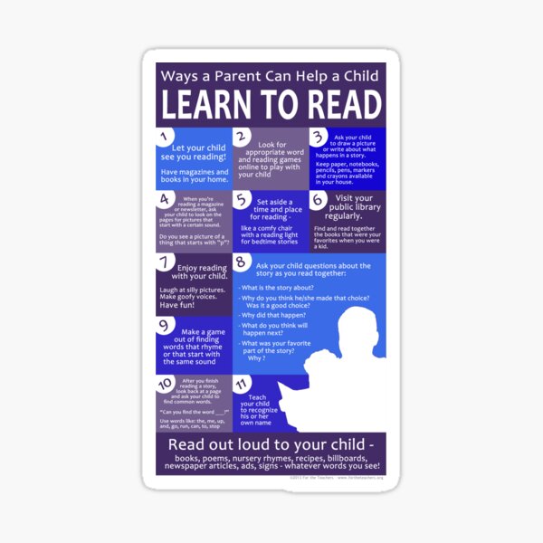 Ways a Parent Can Help a Child Learn to Read Sticker