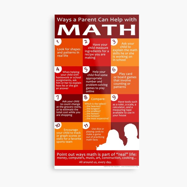 Ways a Parent Can Help with Math Metal Print