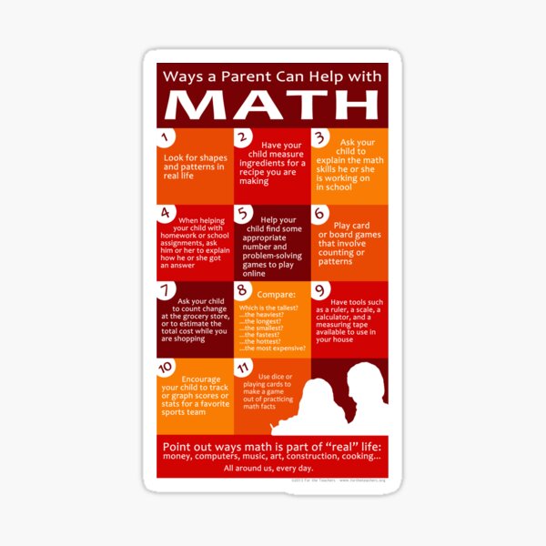Ways a Parent Can Help with Math Sticker