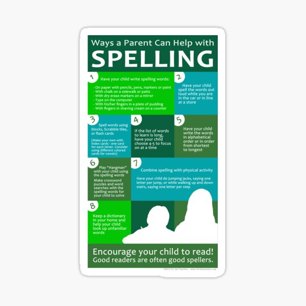 Ways a Parent Can Help with Spelling Sticker