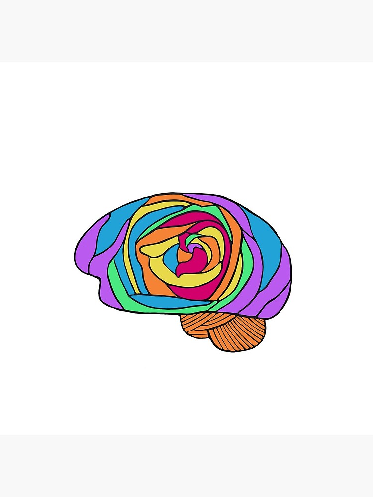 Rainbow Rose Brain - Digital Art Flower Brain in Rainbow colors by Laurabund