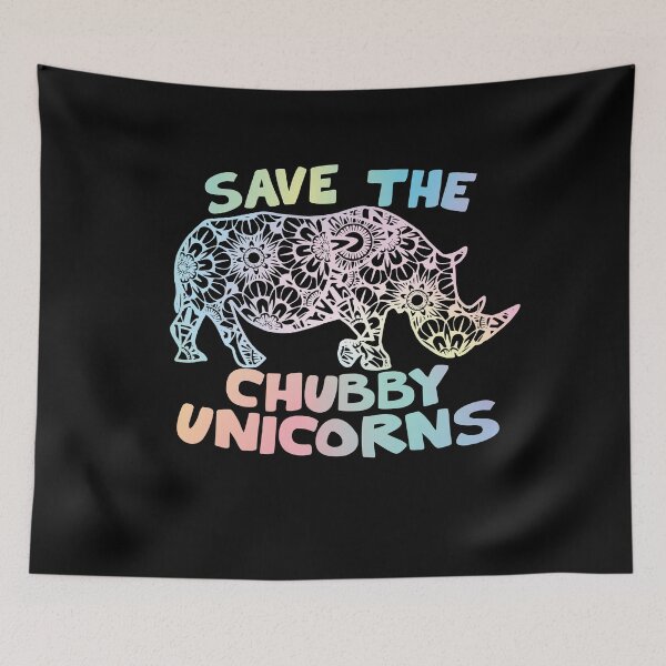 Item preview, Save the Rhino Chubby Unicorn Rainbow designed and sold by thrilla.