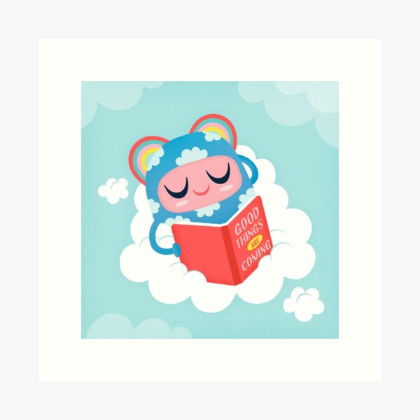 Reading on a Cloud Art Print