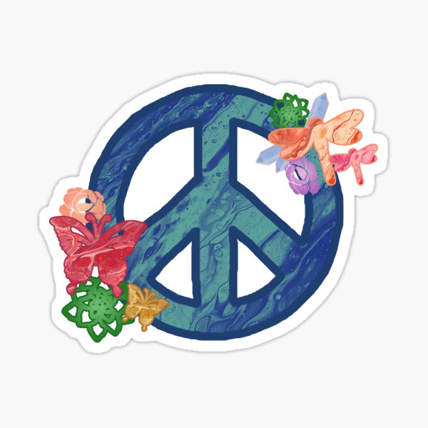 Painted Peace Sign Sticker