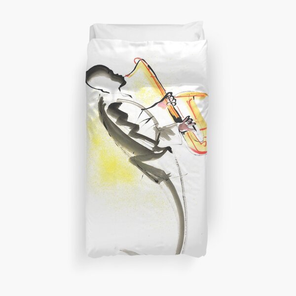 Jazz Saxophone Musician Duvet Cover