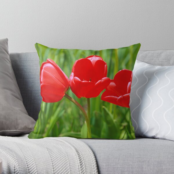 Three Tulips Throw Pillow
