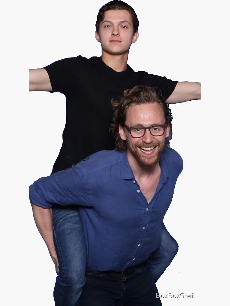 "Tom Holland and Tom Hiddleston" Sticker for Sale by livluvsyou Redbubble