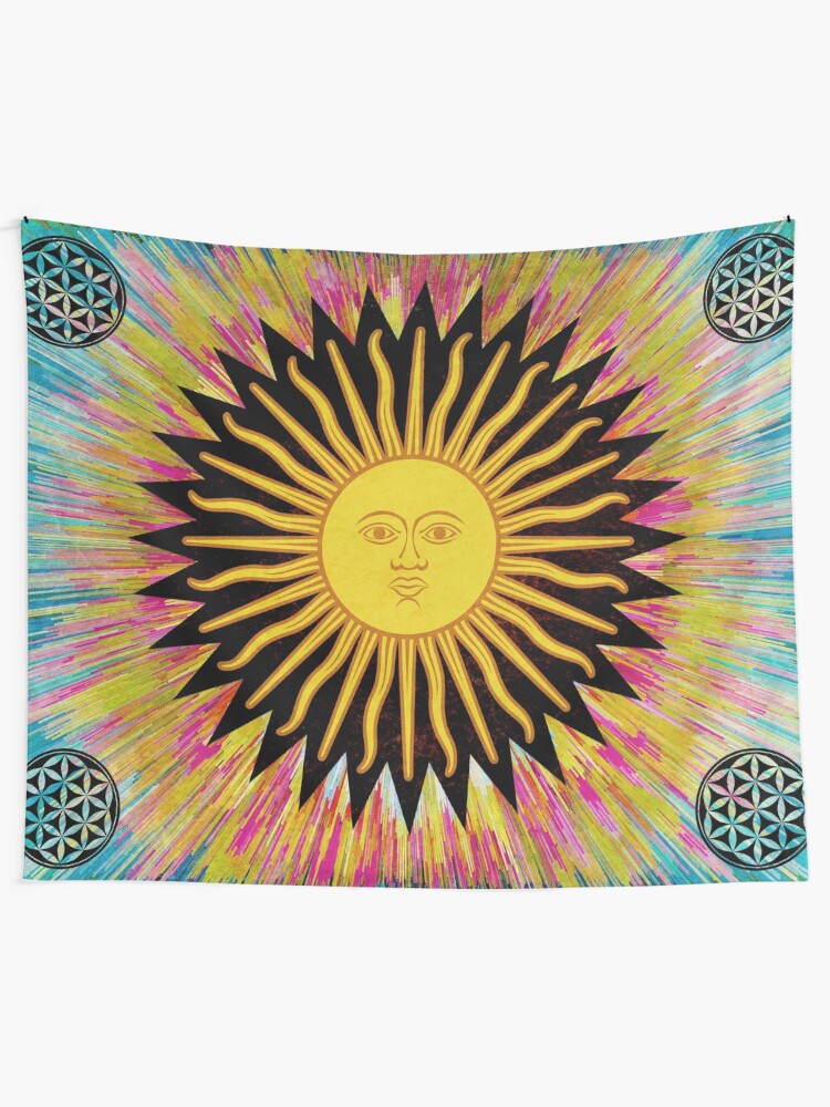Alternate view of Psychedelic Sun Star / Bohemian Zen Hippie Festival Tapestry