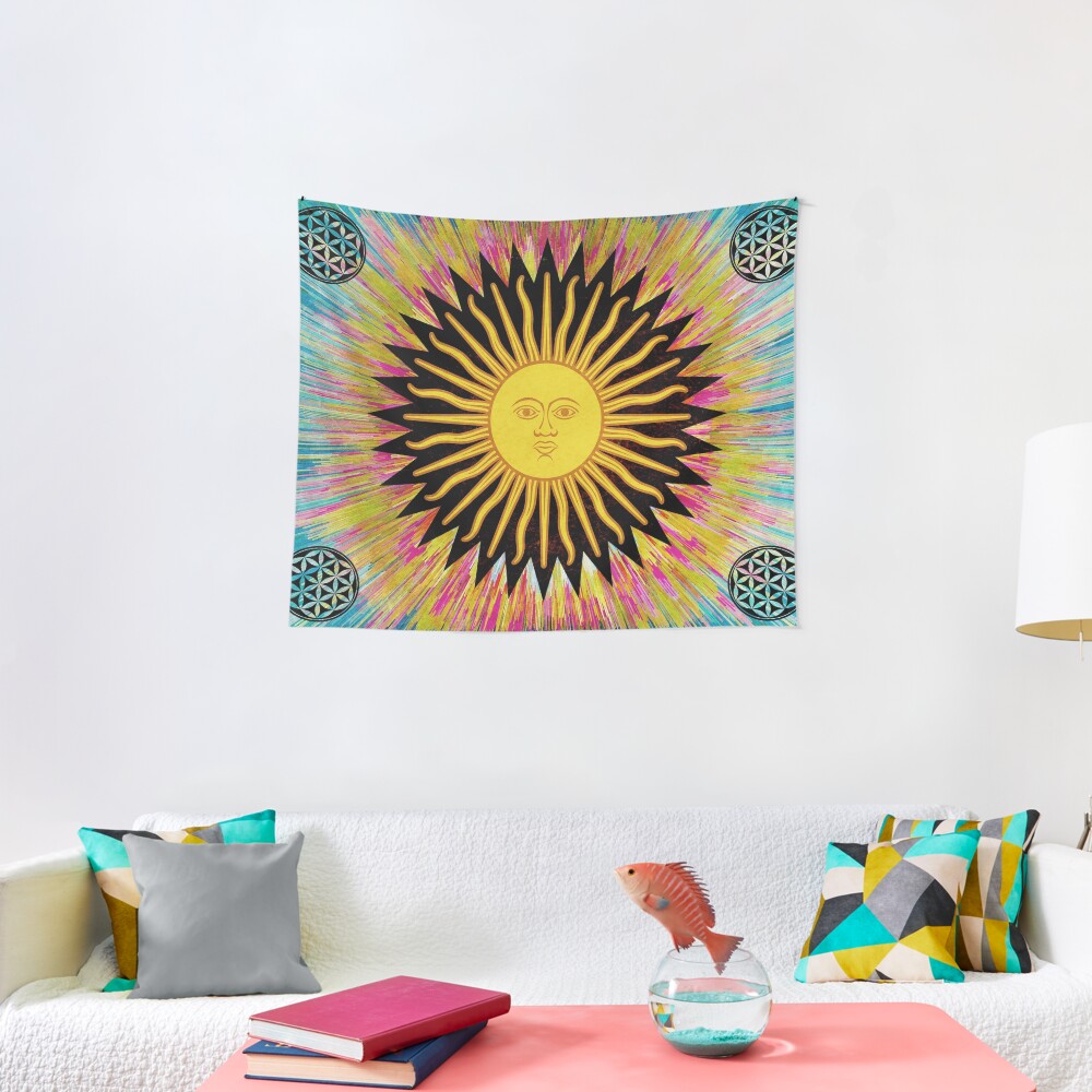 Psychedelic Sun Star / Bohemian Zen Hippie Festival Tapestry