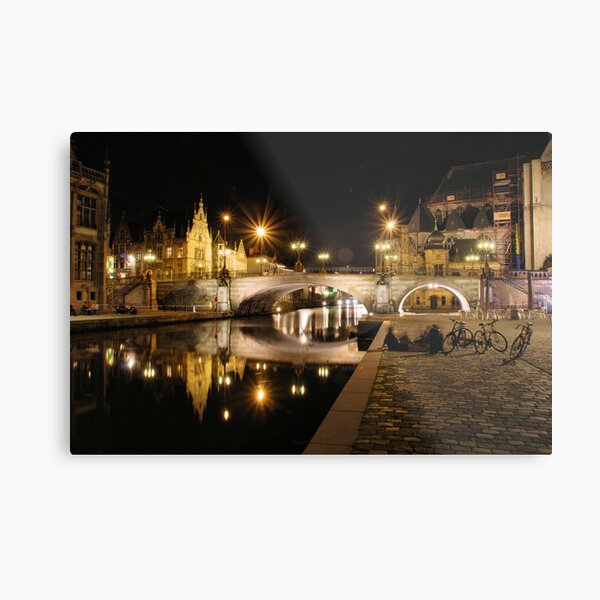 Reflections in the Leie Metal Print