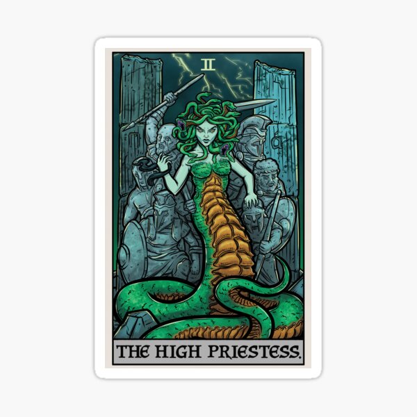 The High Priestess Tarot Card Medusa Greek Mythology Gorgon Horror Sticker
