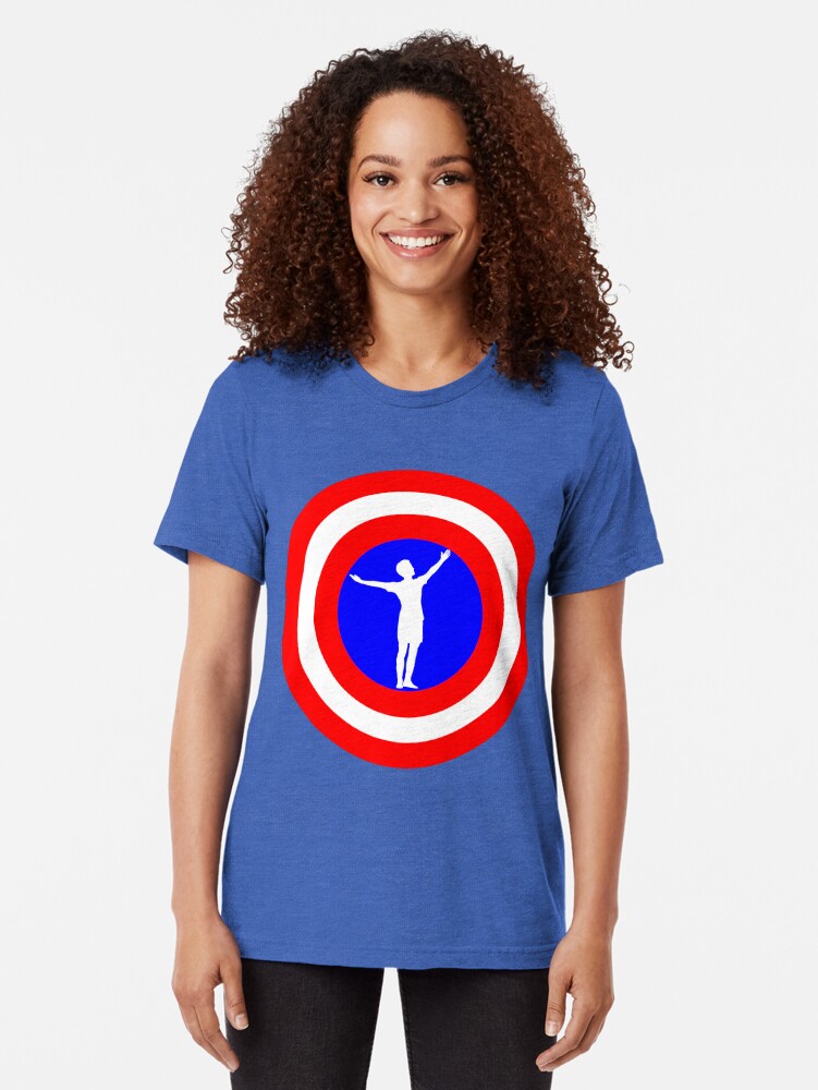 Thumbnail 2 of 6, Tri-blend T-Shirt, Megan Rapinoe goal pose designed and sold by engagingdata.