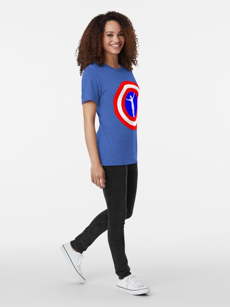 Thumbnail 3 of 6, Tri-blend T-Shirt, Megan Rapinoe goal pose designed and sold by engagingdata.