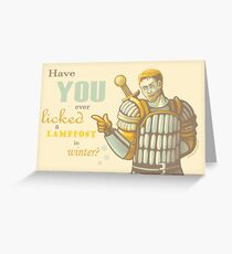Alistair- Have you ever licked a lamppost in winter? Greeting Card
