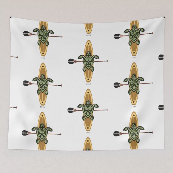 Item preview, Black & Green Tribal Turtle Stand-Up Wave Rider / Maui designed and sold by srwdesign.