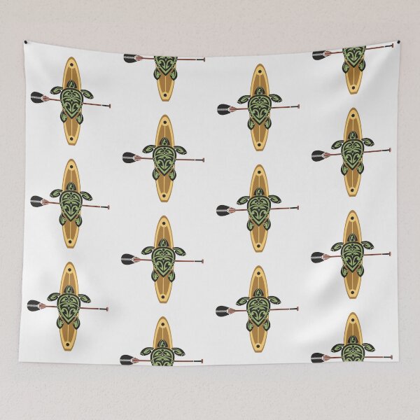 Item preview, Black & Green Tribal Turtle Stand-Up Wave Rider designed and sold by srwdesign.