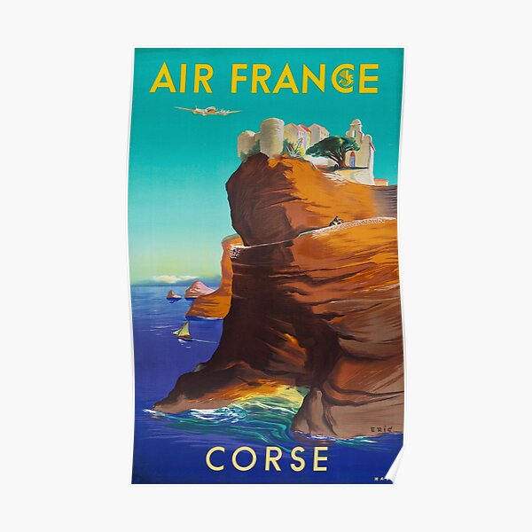 Corse - Affiche Vintage Air France Travel Poster