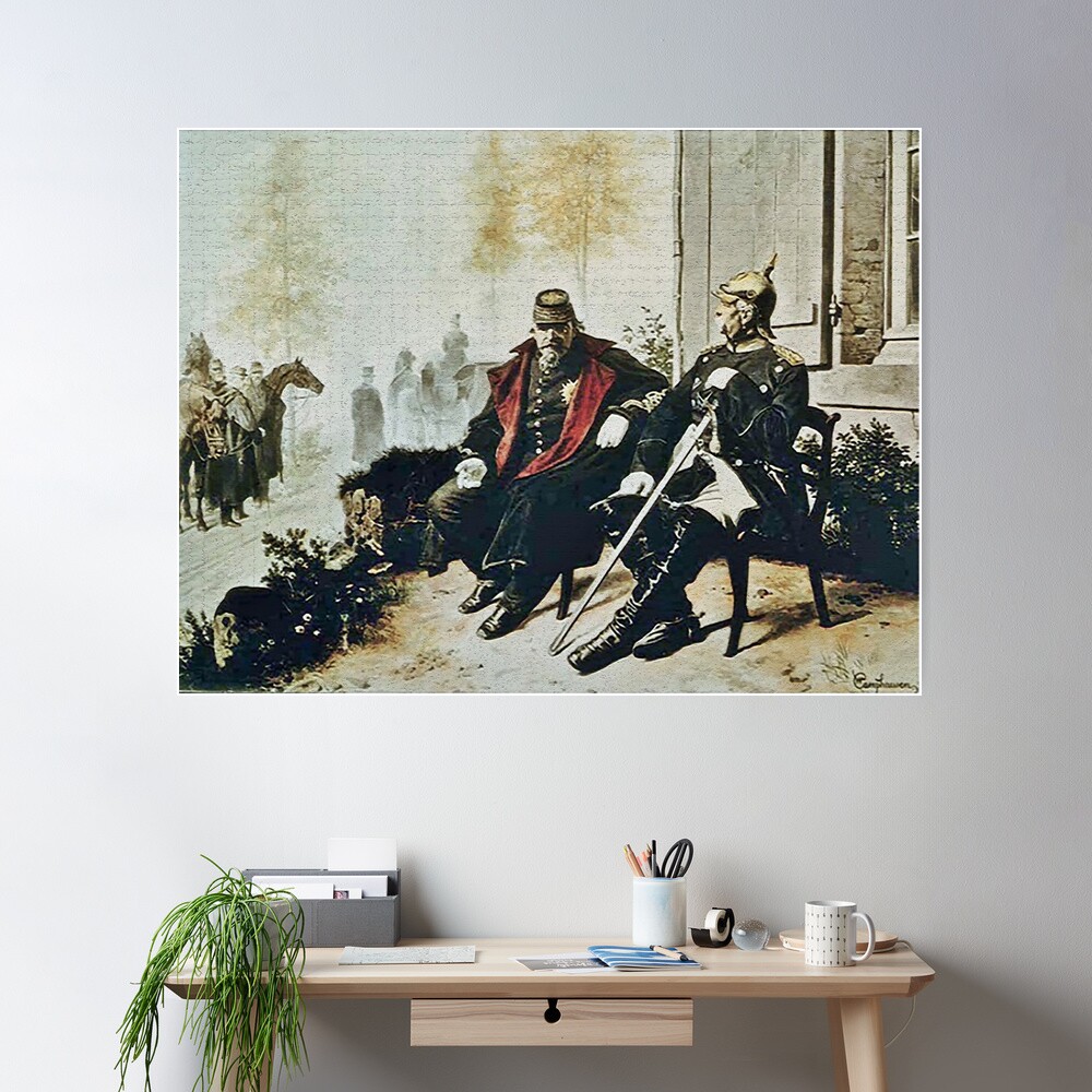 Bismarck and Napoleon III a after Prussia defeated the French Poster