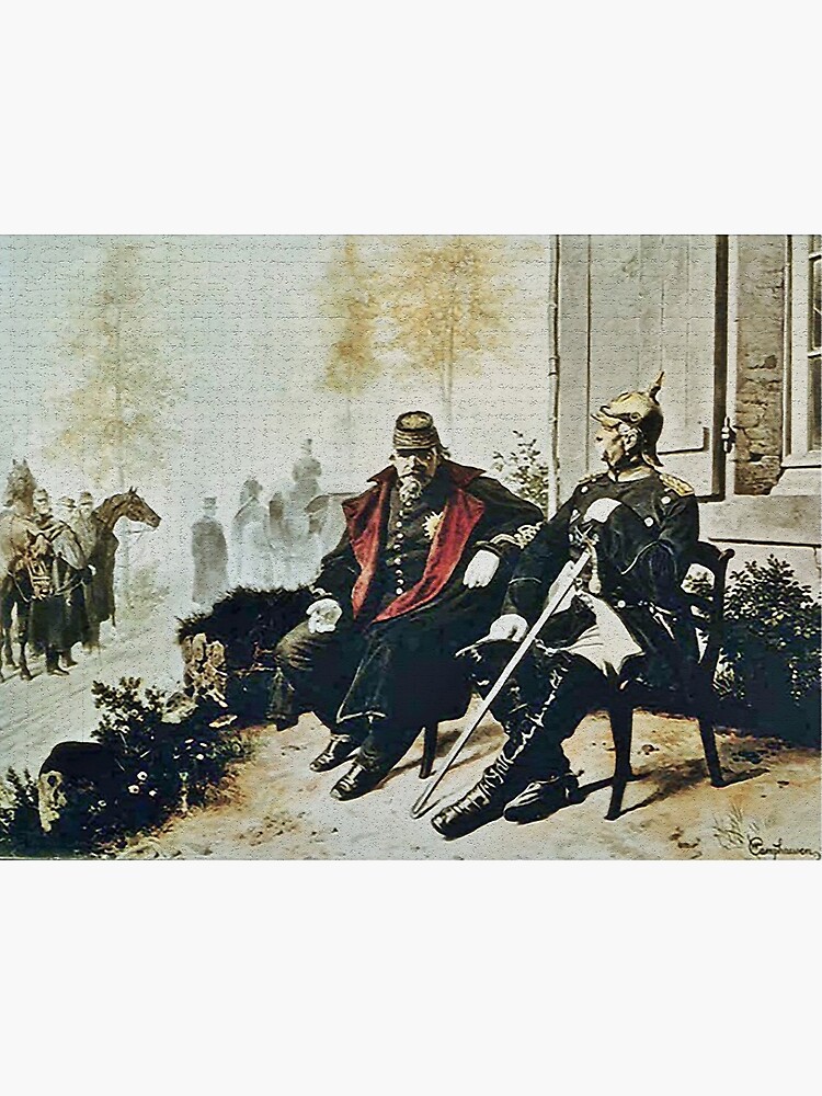 Bismarck and Napoleon III a after Prussia defeated the French by edsimoneit