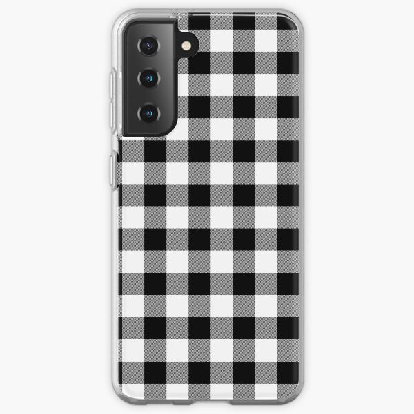 Large Size Black and White Western Cowboy Buffalo Check Gingham Samsung Galaxy Soft Case