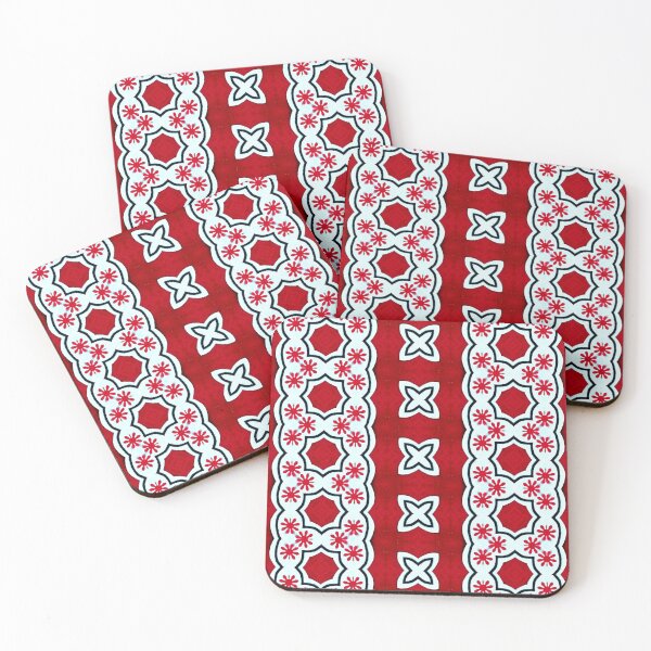 Item preview, Cute Cut out Flowers on red background designed and sold by siwabudda.