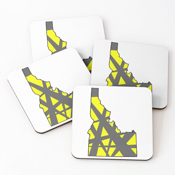 Item preview, Idaho State Map Yellow and Gray Geometric Pattern designed and sold by lukaskugler.
