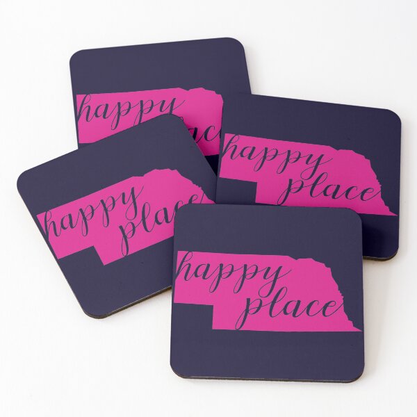 Item preview,  Nebraska is my happy place in pink - NE shirt: #nebraska #midwest designed and sold by smooshfaceutd.