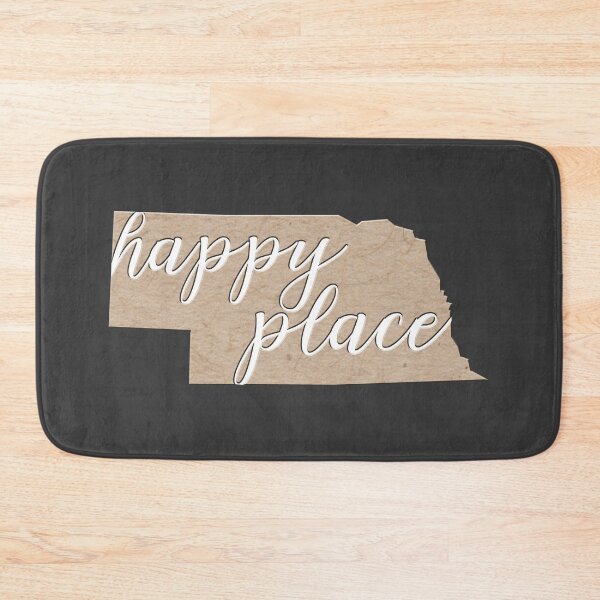 Item preview, Nebraska state silhouette - Nebraska is my happy place in kraft - #nebraska  designed and sold by smooshfaceutd.