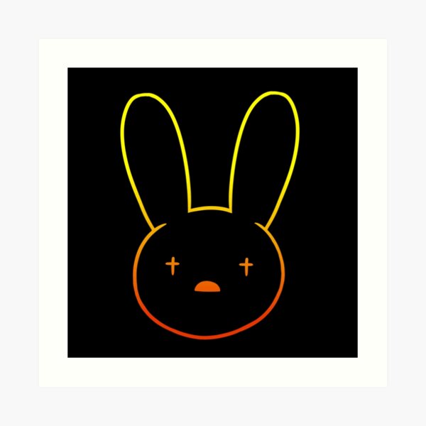 Download "bad bunny (gradient outline)" Art Print by aquamarinero ...