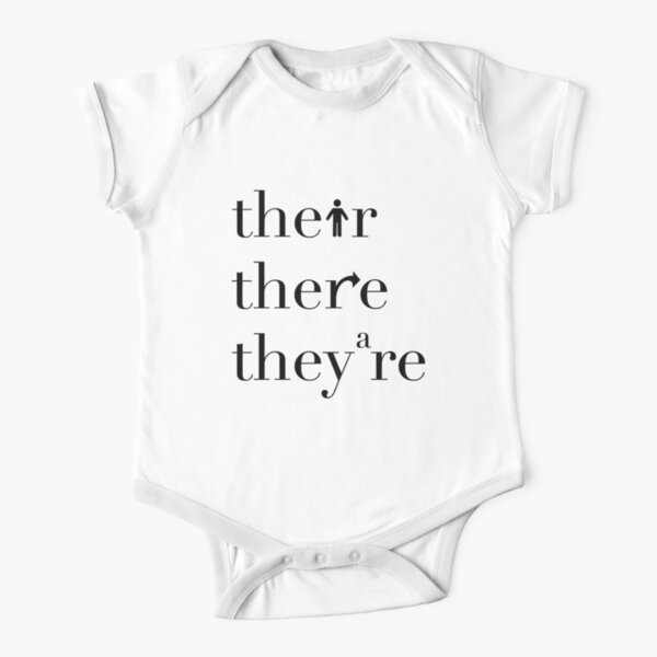 Their There They're Grammar Police Short Sleeve Baby One-Piece