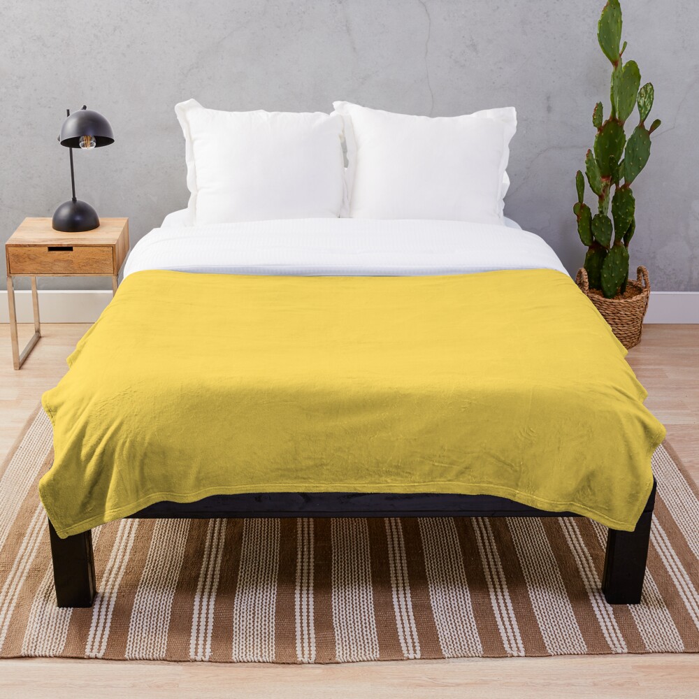 "Mustard Yellow Solid Color" Throw Blanket by podartist Redbubble