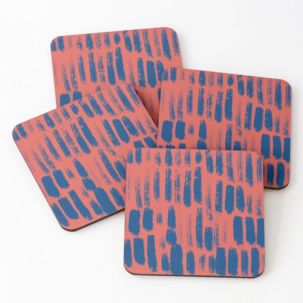 Item preview, Blue brush strokes on red designed and sold by BlertaDK.