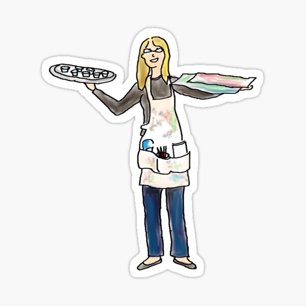 Art Teacher Kangaroo -Weird Things Art Teachers do to pass out art supplies Original Illustration Sticker