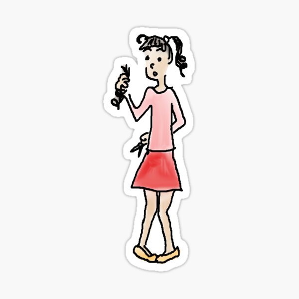 Scissors can be dangerous original illustration Sticker