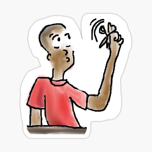 Scissors can be fun to spin original illustration Sticker