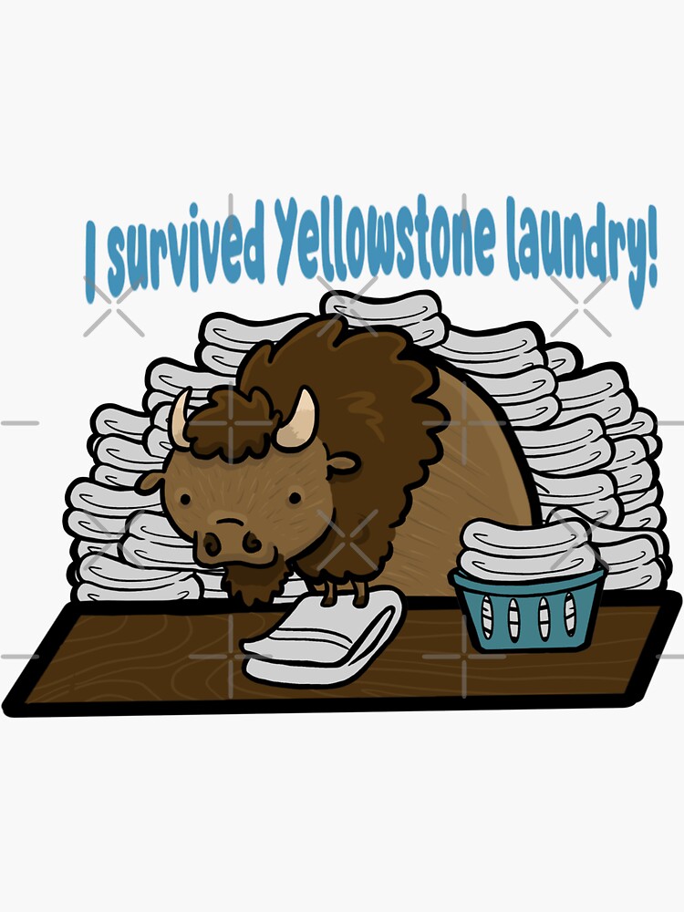 "Yellowstone laundry buffalo" Sticker for Sale by Breezeworks Redbubble