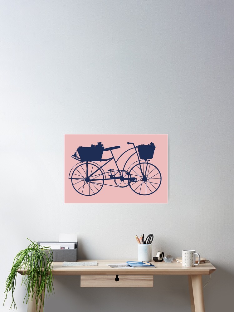 vintage ladies bike with basket pink