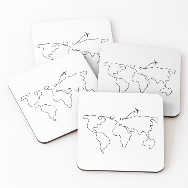Item preview, World Map Doodle Drawing  designed and sold by ditsydoodles.