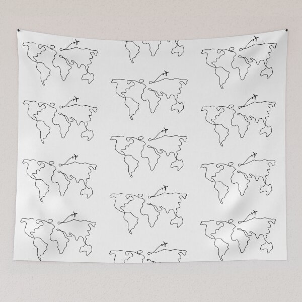 Item preview, World Map Doodle Drawing  designed and sold by ditsydoodles.