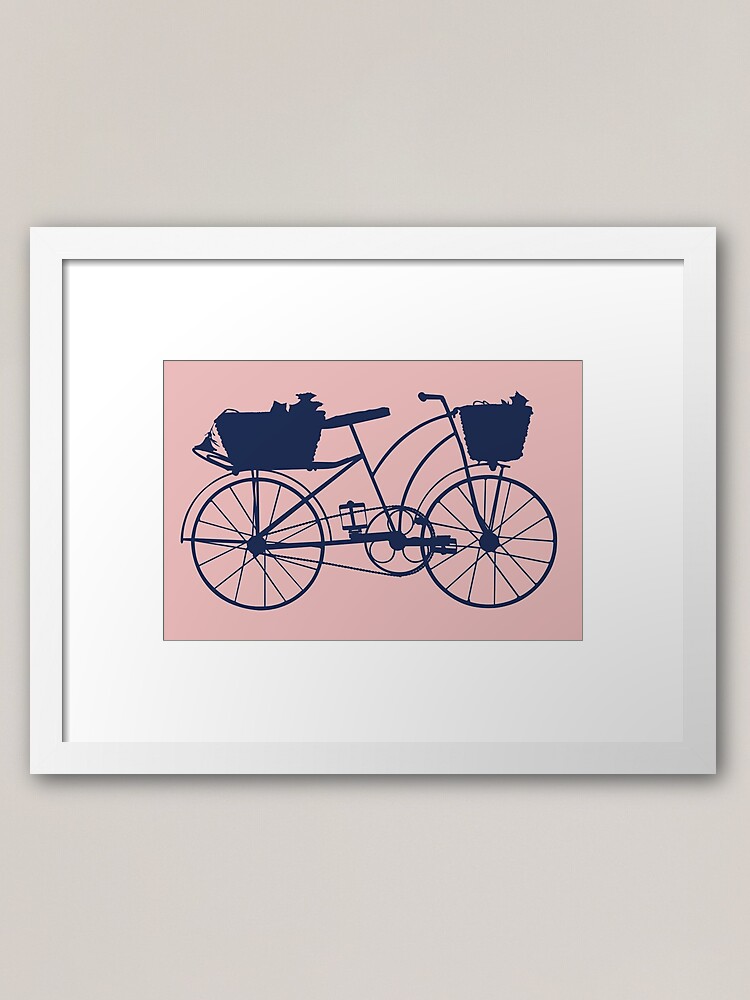 vintage ladies bike with basket pink