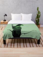 Green Arrow Silhouette Throw Blanket