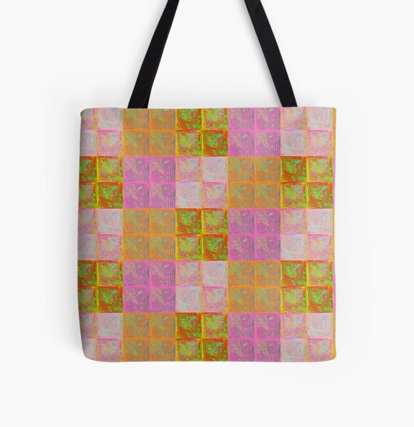 Floral tile collage All Over Print Tote Bag