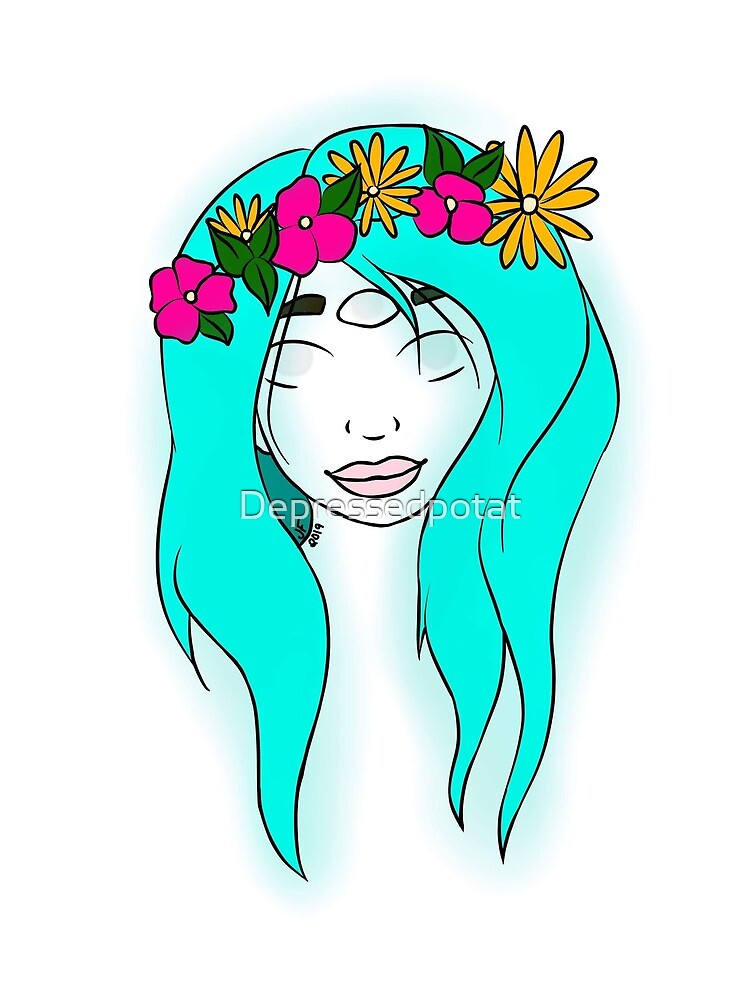 "Flower crown girl" Canvas Print for Sale by Depressedpotat Redbubble