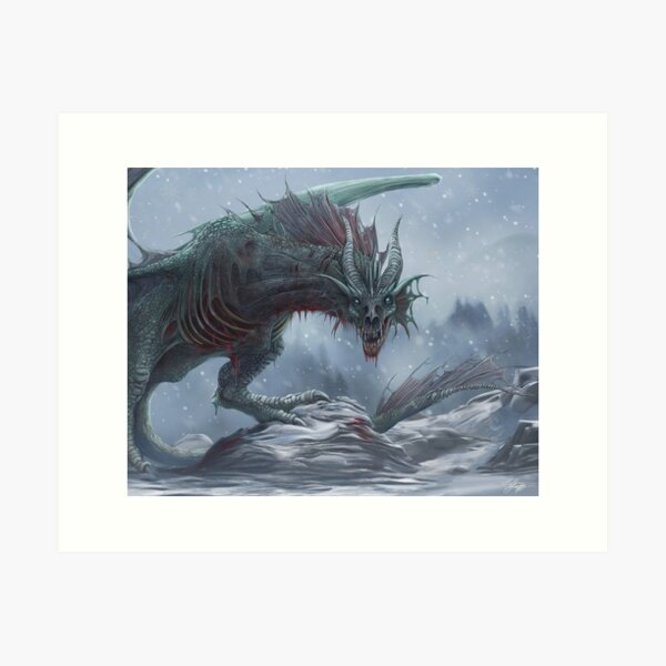 Zombie Dragon Art Print